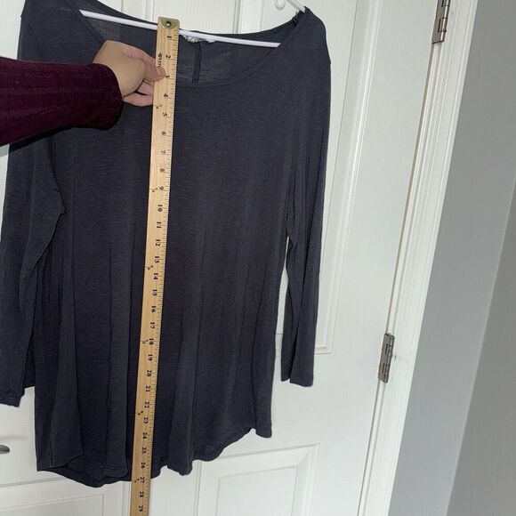 Evans Woman’s Long Sleeve Gray Tee Size 16 Plus Scoop Neck - Picture 9 of 9
